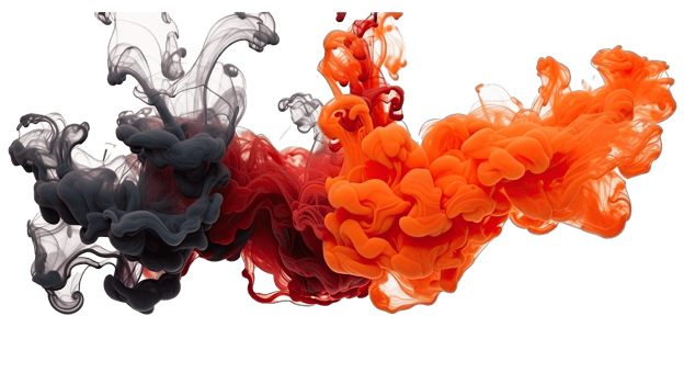 AI generated Colorful different aqua ink flowing in abstract motion on a transparent background png