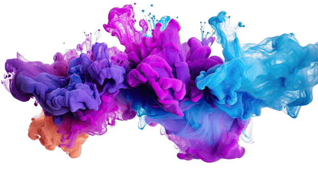 AI generated Colorful different aqua ink flowing in abstract motion on a transparent background png