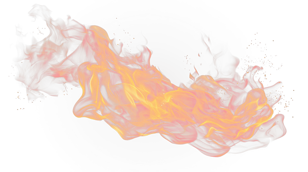 AI generated Translucent fire flames and sparks on transparent background. png