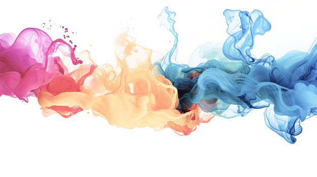 AI generated Colorful different aqua ink flowing in abstract motion on a transparent background png