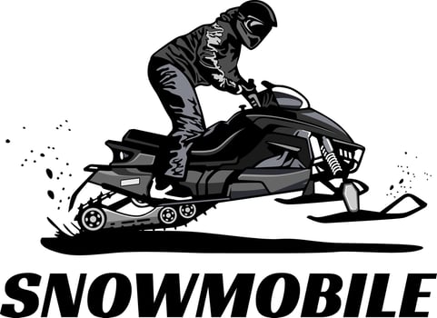 snowmobile trails logo design vector