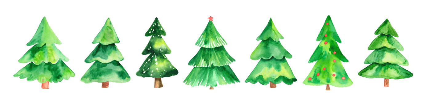 AI generated Watercolor green Christmas tree clip art on transparent background. png