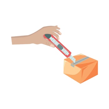 cutter in box illustration vector