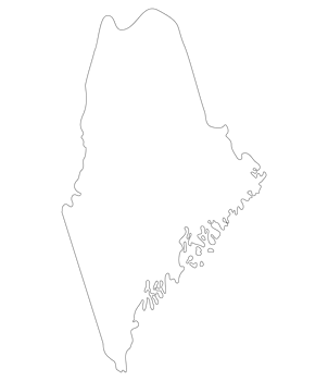Maine state map. Map of the U.S. state of Maine. png