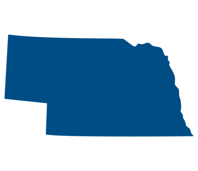 Nebraska state map. Map of the U.S. state of Nebraska. png