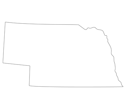 Nebraska state map. Map of the U.S. state of Nebraska. png