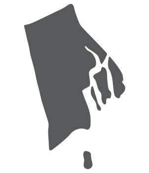 Rhode Island state map. Map of the U.S. state of Rhode Island. png