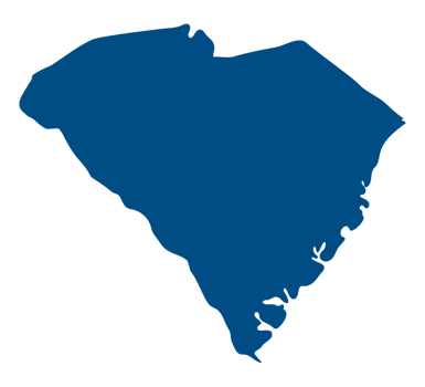 South Carolina state map. Map of the U.S. state of South Carolina. png