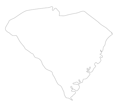 South Carolina state map. Map of the U.S. state of South Carolina. png