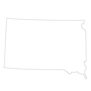 South Dakota state map. Map of the U.S. state of South Dakota. png