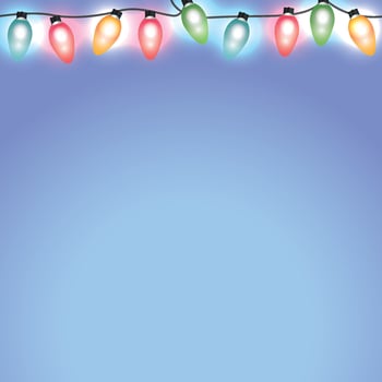 Colorful Christmas Holiday Lights on Blue Background vector