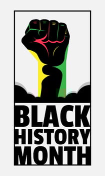Black History Month poster with fist symbol vector