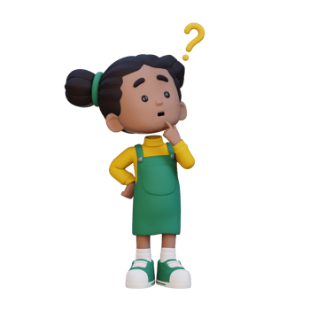 3D cute girl thinking clueless png