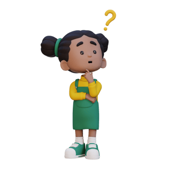 3D cute girl thinking clueless png