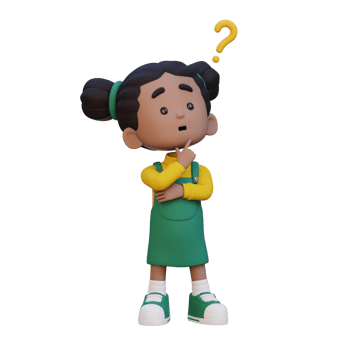 3D cute girl thinking clueless png