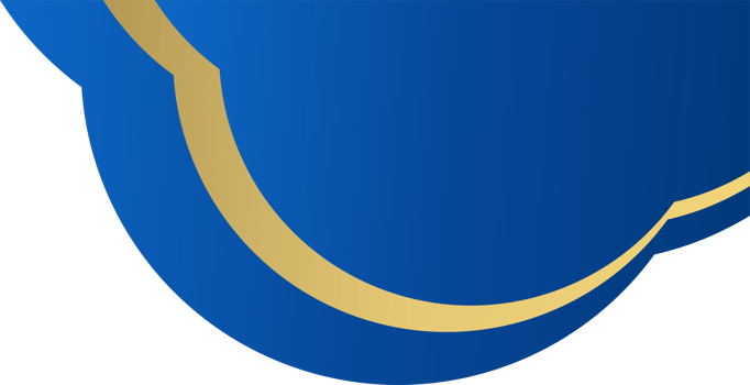 Blue gold rounded corner. Corner design element png