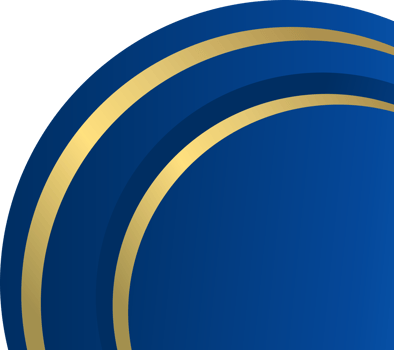 Blue gold rounded corner. Corner design element png