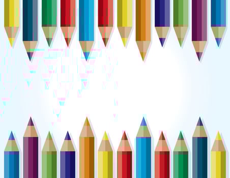 Colored Pencils Border Background Illustration vector
