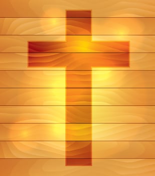 Cross Over Wood Boards Illustration vector