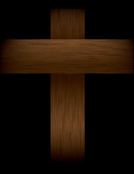 Wooden Cross on Black Illustration vector