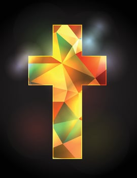 Stained Glass Christian Cross Illustration vector