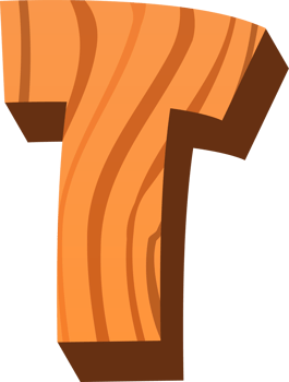 Wood Alphabet Funny Letter T png