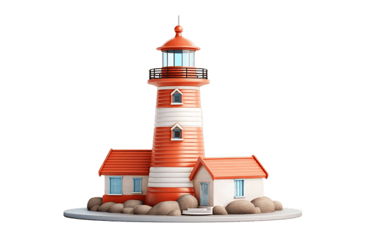 AI generated Lighthouse Isolated on Transparent Background. AI png