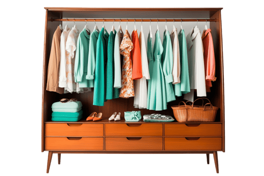 AI generated Wardrobe on Transparent Background. AI png