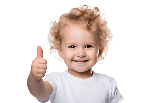 AI generated Toddler Giving Thumbs Up Isolated on Transparent Background. AI png