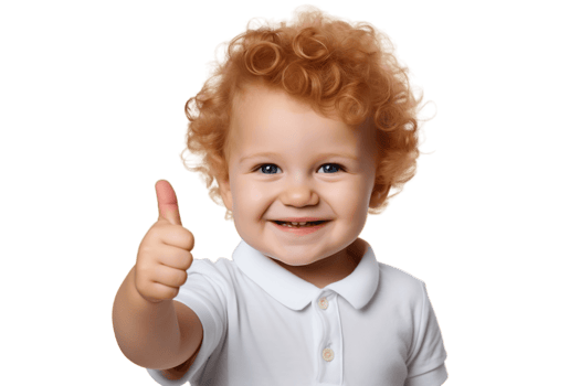 AI generated Toddler Giving Thumbs Up Isolated on Transparent Background. AI png