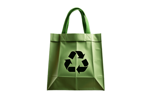 AI generated Eco Bag with Recycle Icon on a Transparent Background. AI png
