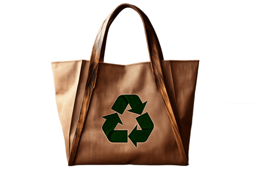 AI generated Eco Bag with Recycle Icon on a Transparent Background. AI png