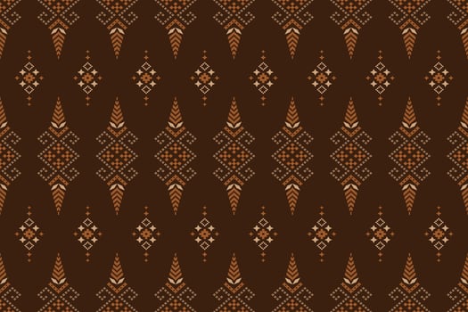 Nature vintages cross stitch traditional ethnic pattern paisley flower Ikat background abstract Aztec African Indonesian Indian seamless pattern for fabric print cloth dress carpet curtains and sarong vector