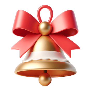 Christmas Bell 3D Icon Illustrations png