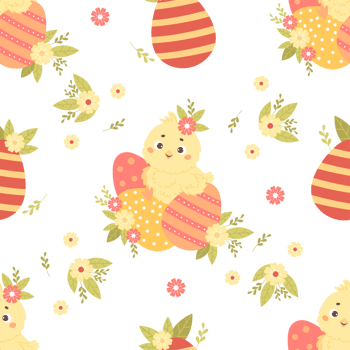 Seamless pattern  chick with Easter egg png