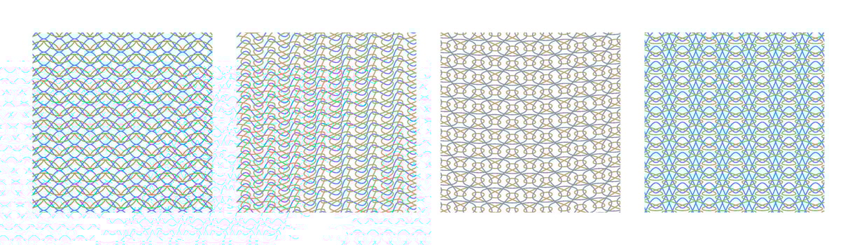 Guilloche grid. Seamless banknote line backgrounds, abstract watermark certificate or voucher textures. Vector security patterns with editable strokes