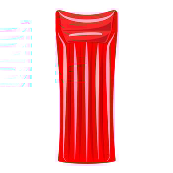 red air pool floating water mattress. White background. Isolated. Vector illustration in flat style