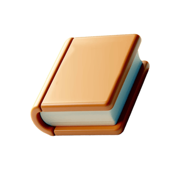 Book icon 3d render, accessories for learning. Signs of education, nobility, development. Cute plasticine style png