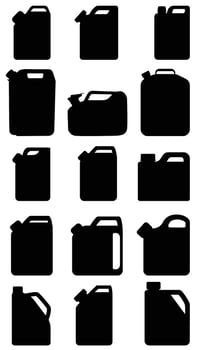 Black silhouettes of Car canisters. Vector illustration on white background