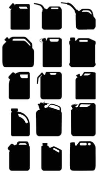 Black silhouettes of Car canisters. Vector illustration on white background