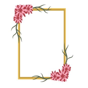 Rectangular flower frame png