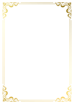 Vintage gold border, A4 size, for decorating paper edges. png