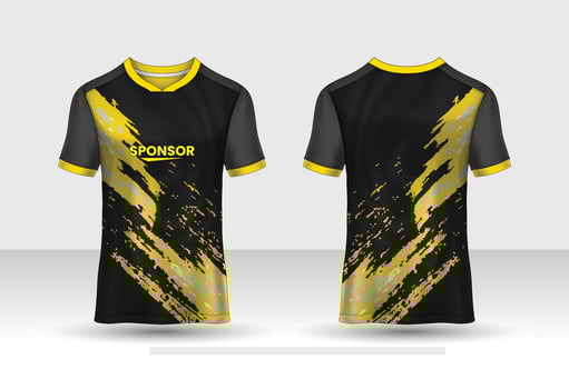Sports jersey t shirt design concept vector template, Raglan Round neck tees football jersey concept with front and back view for Cricket, soccer, Volleyball, Rugby, tennis and badminton uniform