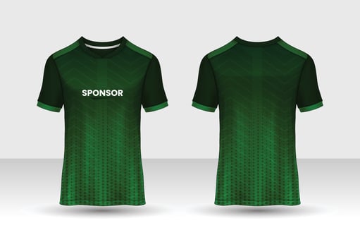 Sports jersey t shirt design concept vector template, Raglan Round neck tees football jersey concept with front and back view for Cricket, soccer, Volleyball, Rugby, tennis and badminton uniform