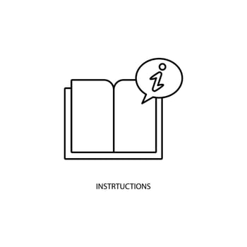 Instruction concept line icon. Simple element illustration. Instruction concept outline symbol design. vector