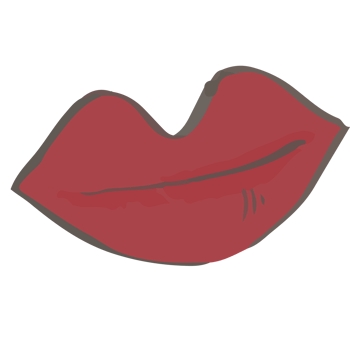 Watercolor style valentine elements valentine red lips png