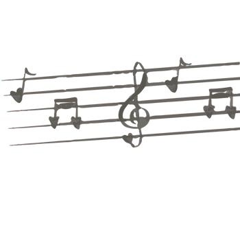 Watercolor style Valentines Day elements, beautiful musical notes and melody for Valentines Day png