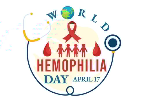 World Hemophilia Day Vector Illustration on April 17 with Red Bleeding Blood and Earth Map for Awareness Healthcare in Cartoon Background Design