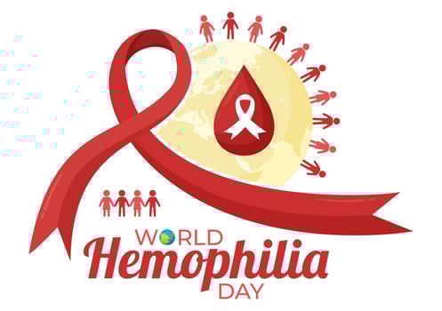 World Hemophilia Day Vector Illustration on April 17 with Red Bleeding Blood and Earth Map for Awareness Healthcare in Cartoon Background Design
