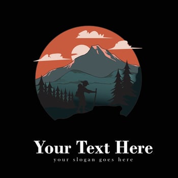 Mountain climbing logo, mountain template, adventure logo vector